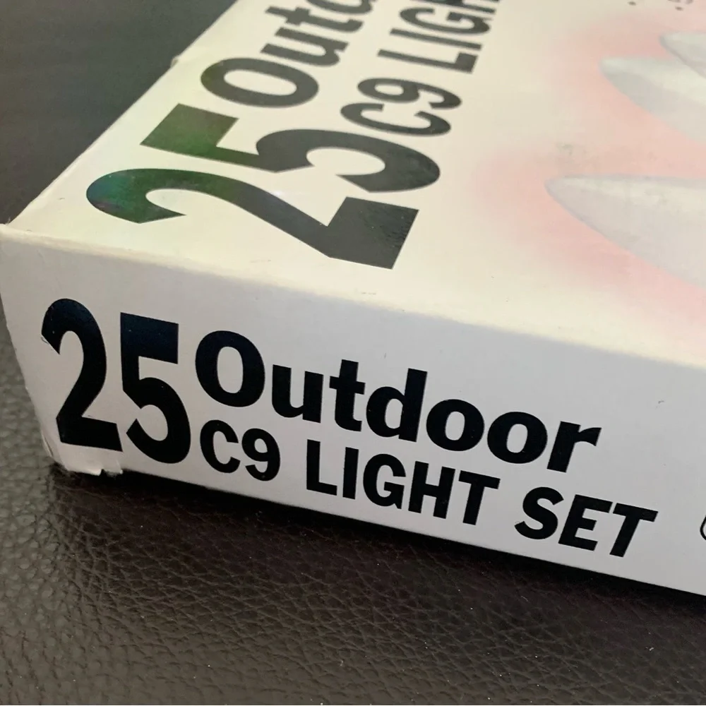 Hobby Lobby 25 C9 Clear Incandescent String Lights Christmas X2 Green Wire